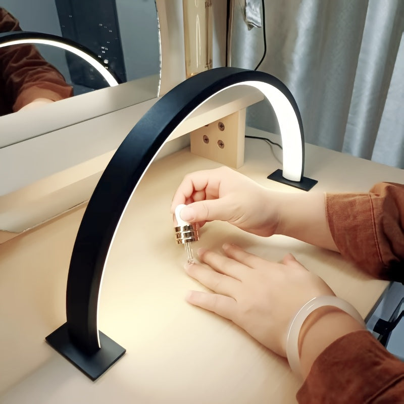 Crescent Moon LED Desk Lamp | Adjustable USB Metal Light – Home Office, Gift