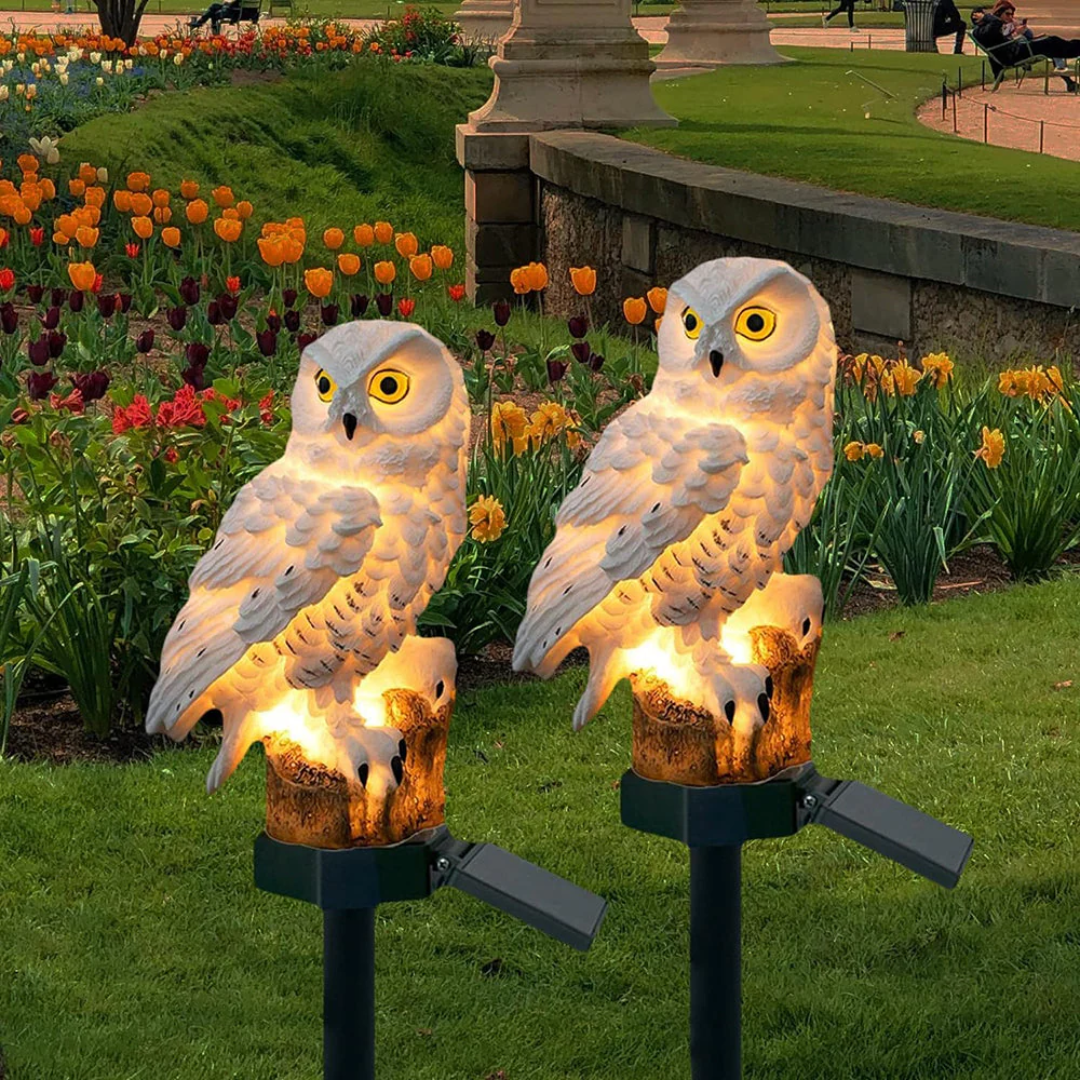 Solar Garden Light Owl Outdoor Pathway Stake Lamp – Outdoor Decor, Night Lighting