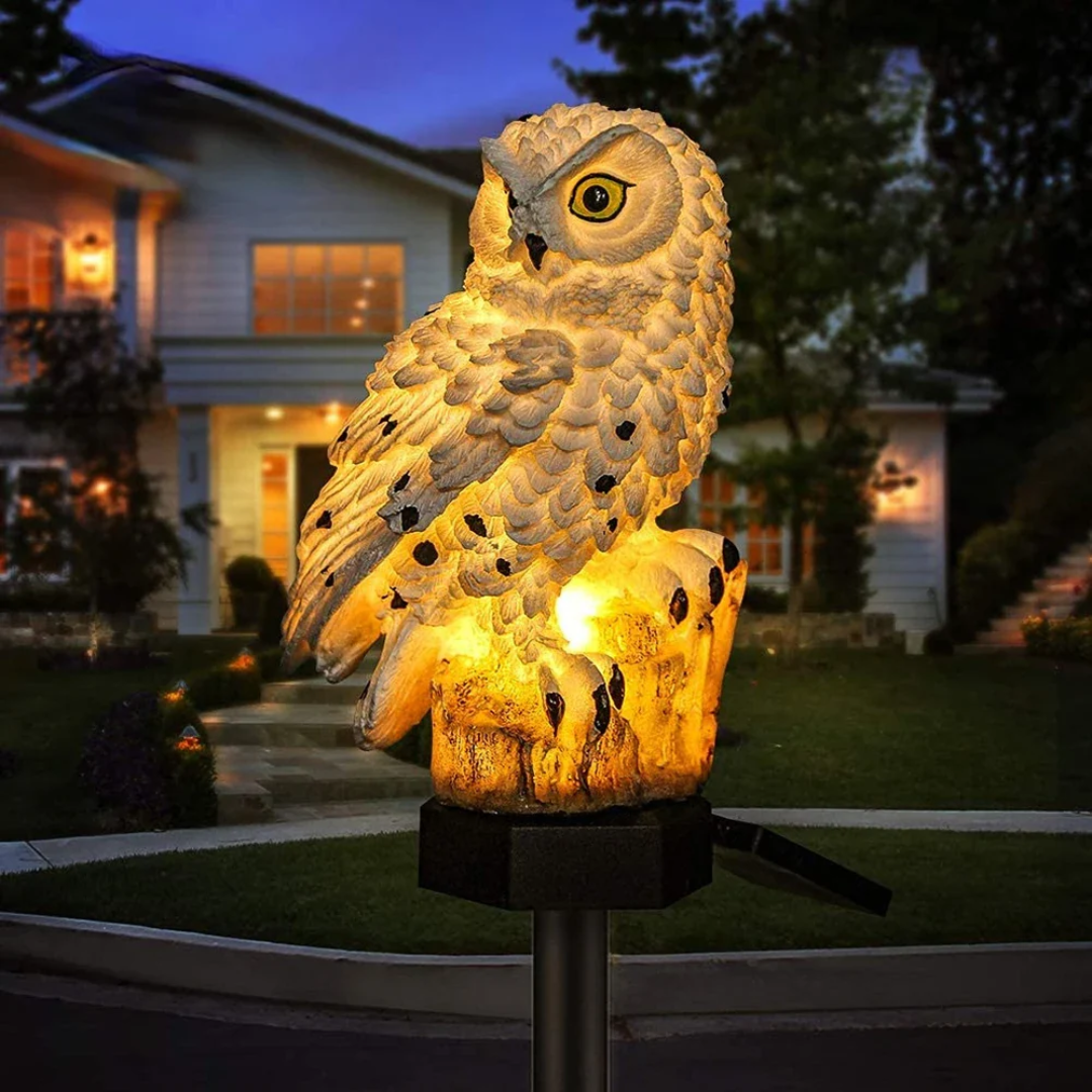 Solar Garden Light Owl Outdoor Pathway Stake Lamp – Outdoor Decor, Night Lighting