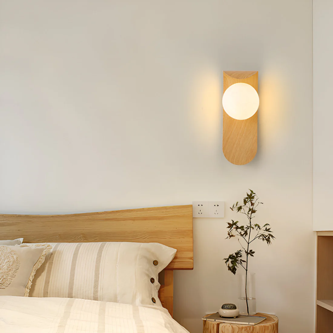 LED Wall Lamp | Minimalist Wooden Design – Home Decor, Ambient Lighting