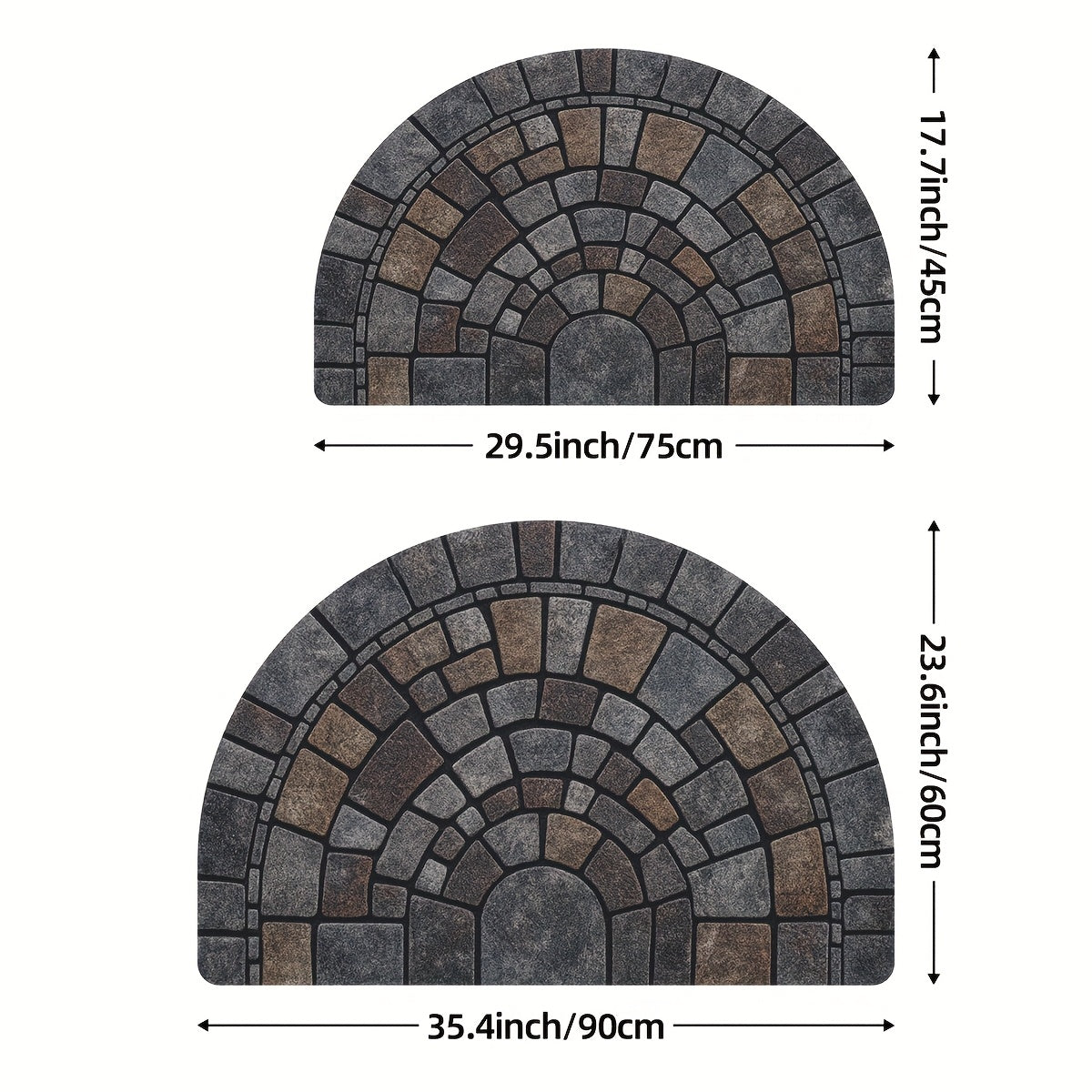 Half-Circle Mosaic Door Mat | Indoor & Outdoor Use – Home Decor, Entryway
