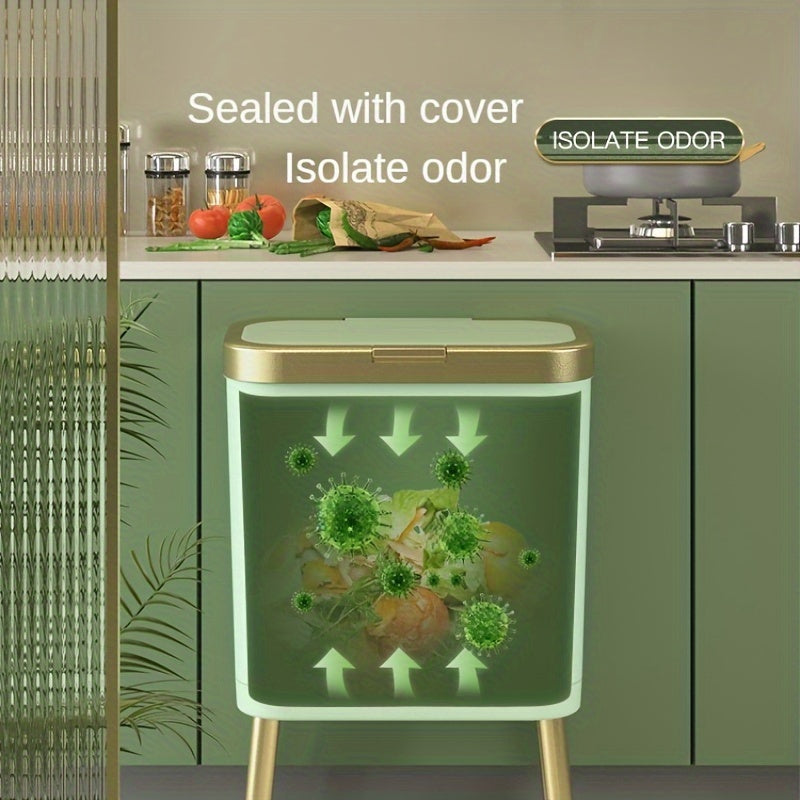 15L Odour-Sealing Trash Can with Elevated Legs – Kitchen, Living Room
