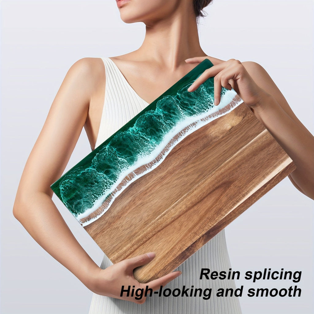 Wave Resin Cutting Board | Acacia Wood Cheese & Serving Board – Kitchen, Dining