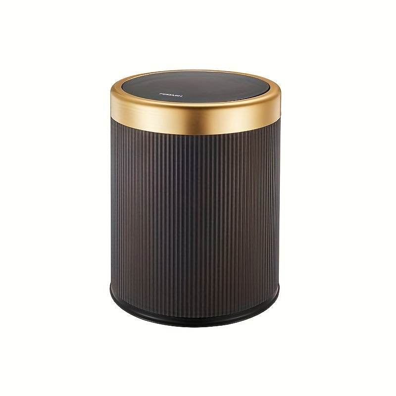 Luxury Oval Trash Can | Press-Top Waste Bin with Dual Inner Bucket – Kitchen, Home Organization