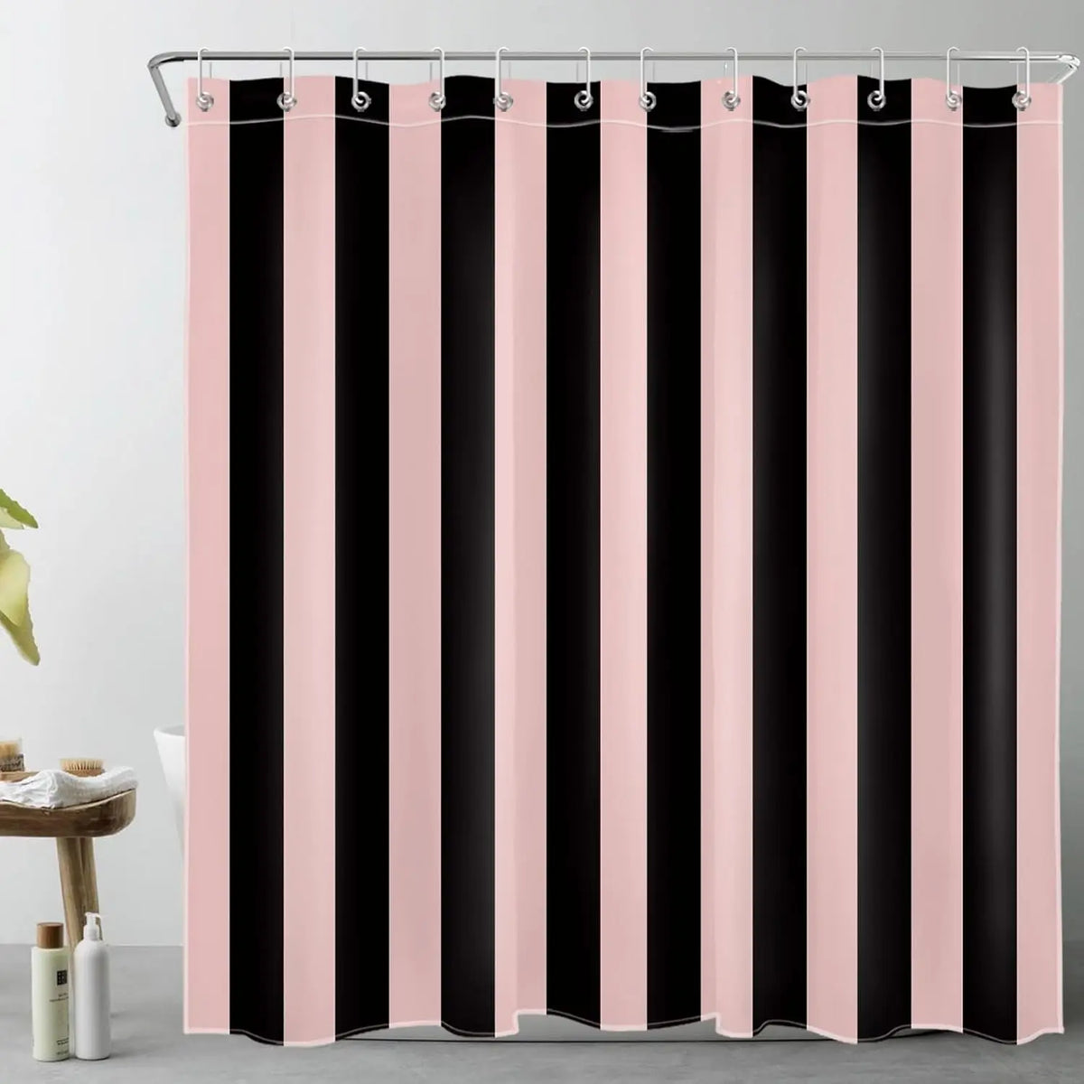 Boho Striped Shower Curtain – Bathroom Decor, Home Improvement