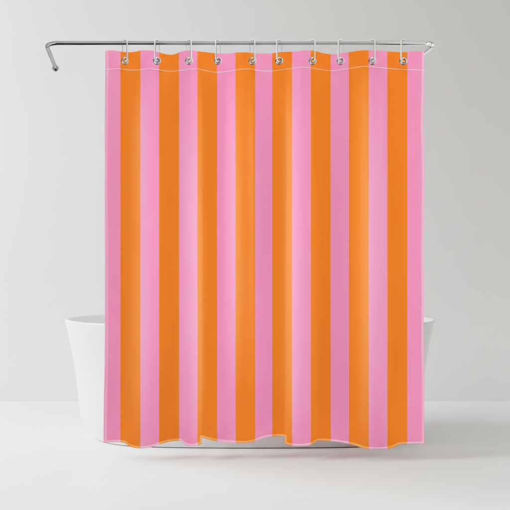 Boho Striped Shower Curtain – Bathroom Decor, Home Improvement