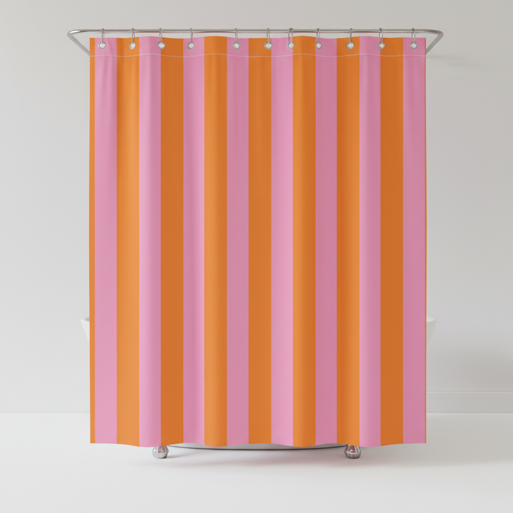 Boho Striped Shower Curtain – Bathroom Decor, Home Improvement