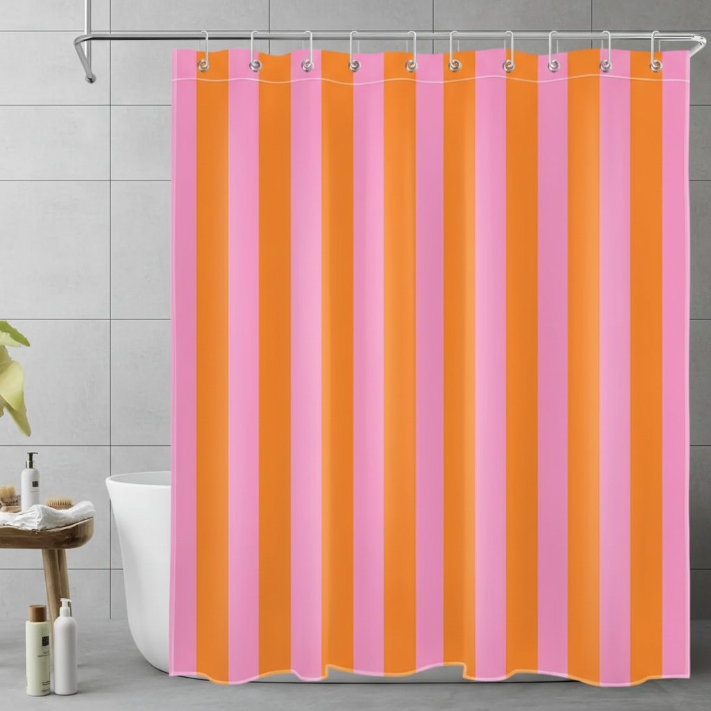 Boho Striped Shower Curtain – Bathroom Decor, Home Improvement