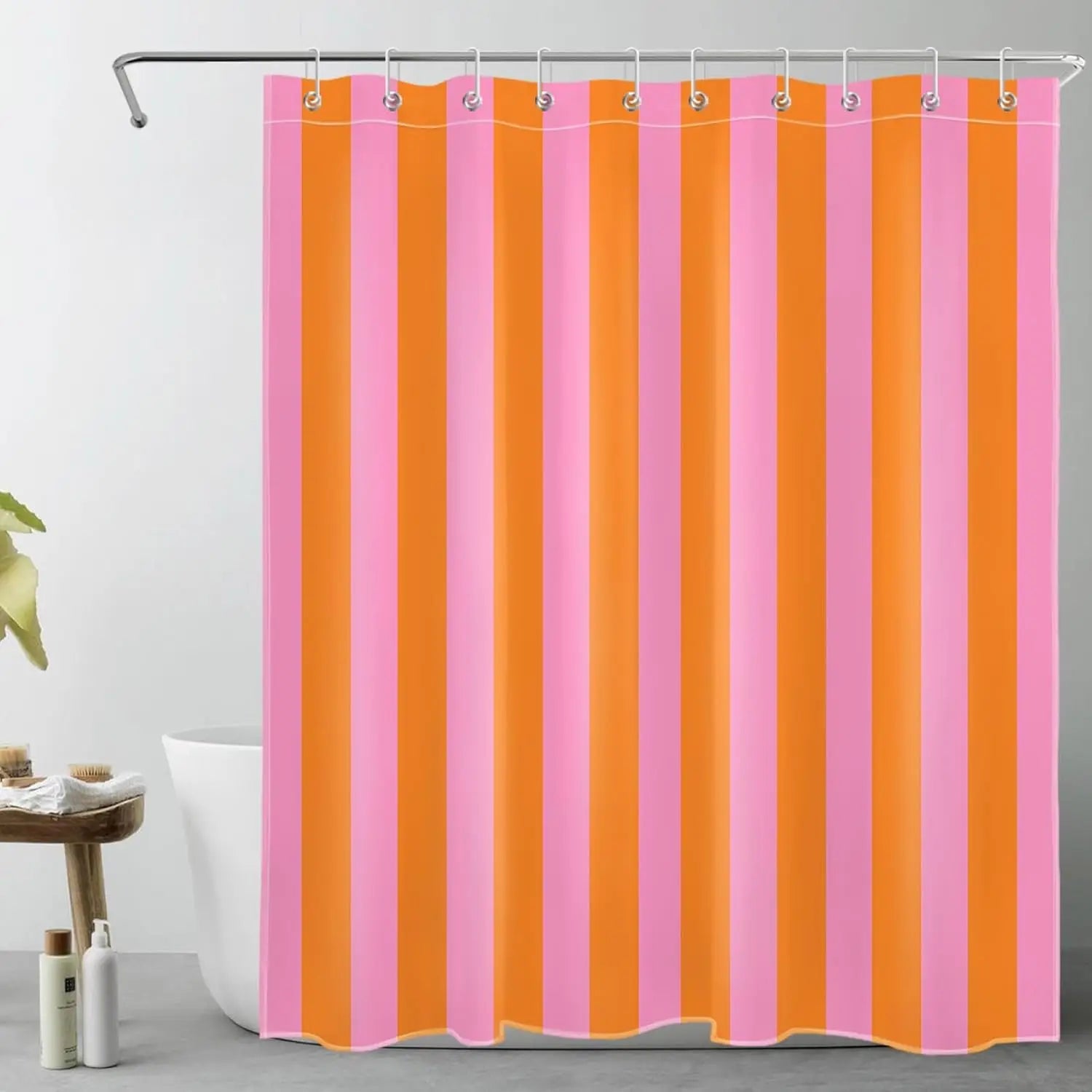 Boho Striped Shower Curtain – Bathroom Decor, Home Improvement