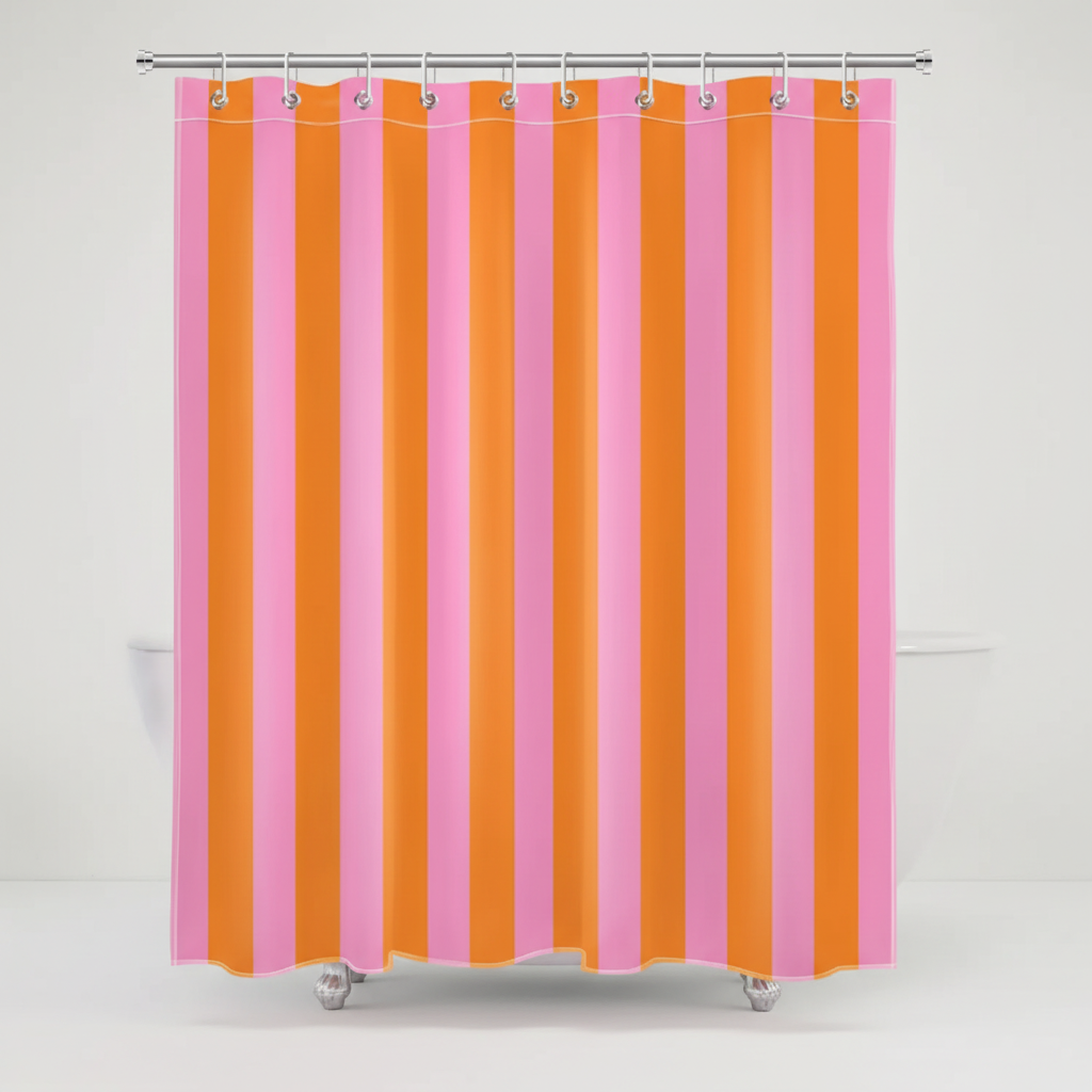 Boho Striped Shower Curtain – Bathroom Decor, Home Improvement