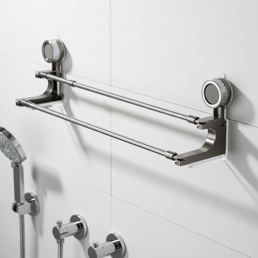 Double Telescope Towel Rail – Space-Saving, Bathroom Organization
