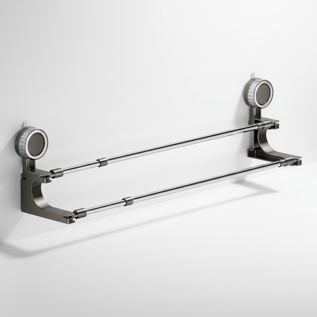 Double Telescope Towel Rail – Space-Saving, Bathroom Organization