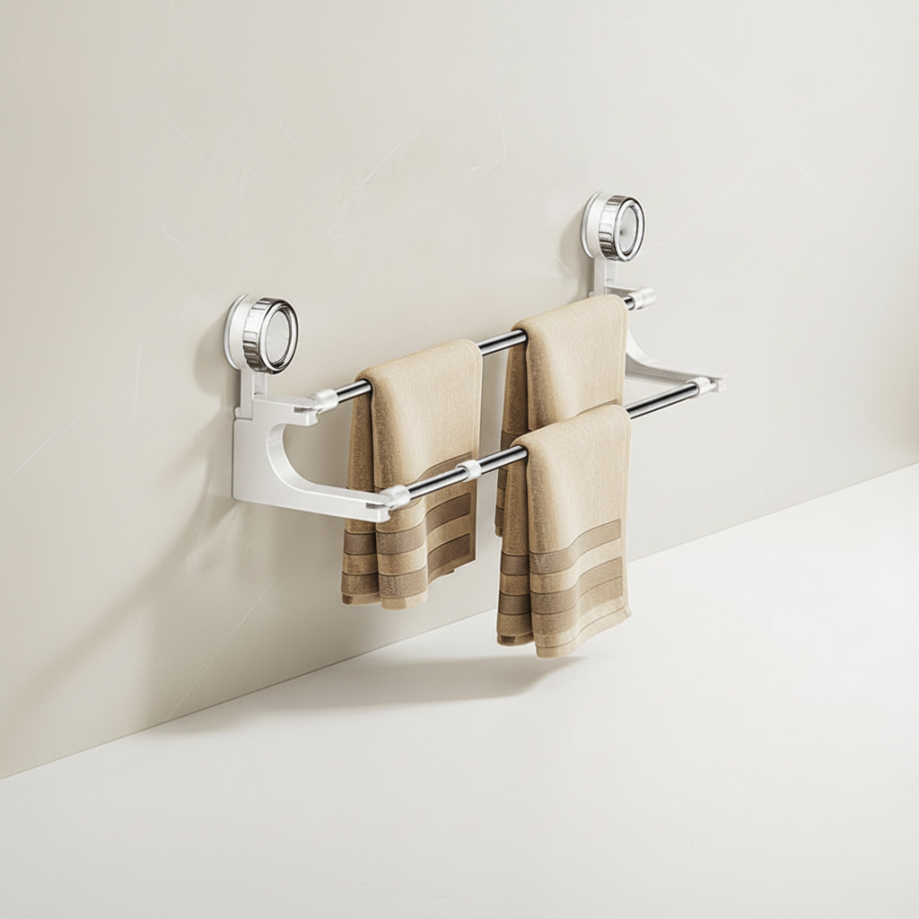 Double Telescope Towel Rail – Space-Saving, Bathroom Organization