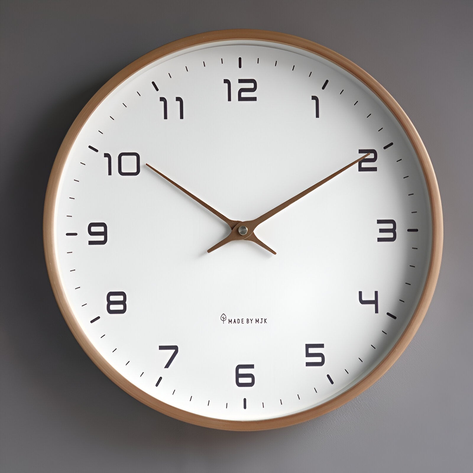 Nordic Wall Clock | Minimalist Wood Frame Design – Home Decor, Gift