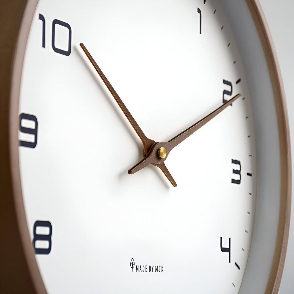 Nordic Wall Clock | Minimalist Wood Frame Design – Home Decor, Gift