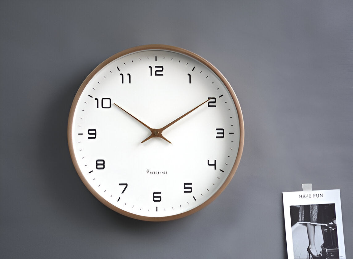 Nordic Wall Clock | Minimalist Wood Frame Design – Home Decor, Gift
