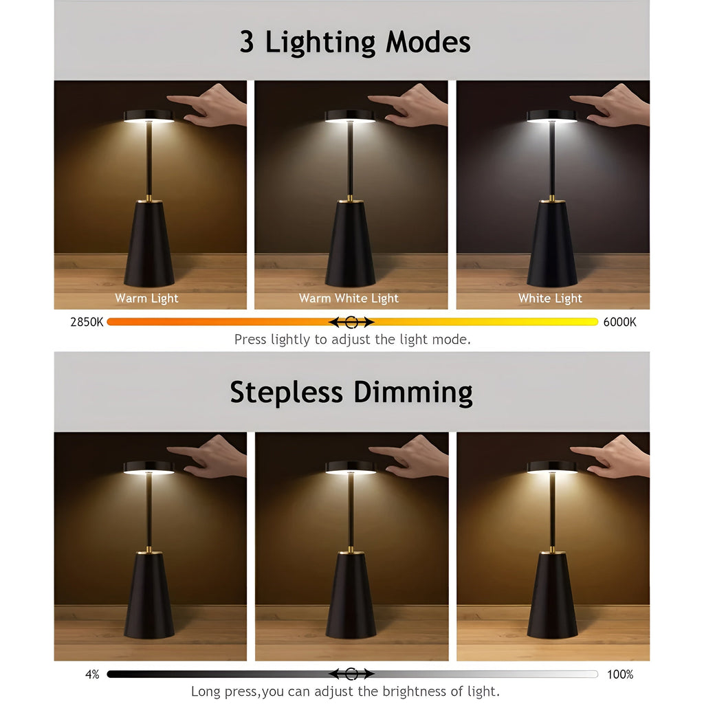 Sleek Wireless Rechargeable Table Lamp – Home Office, Gift