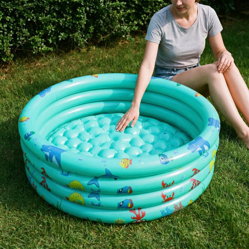 Inflatable Three-Ring Pool – Summer Fun, Backyard Relaxation