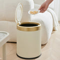 Luxury Oval Trash Can | Press-Top Waste Bin with Dual Inner Bucket – Kitchen, Home Organization