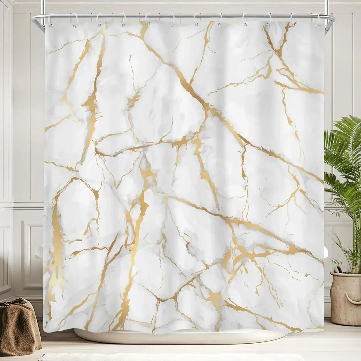 Marble Pattern Shower Curtain – Bathroom Decor, Home Accessories