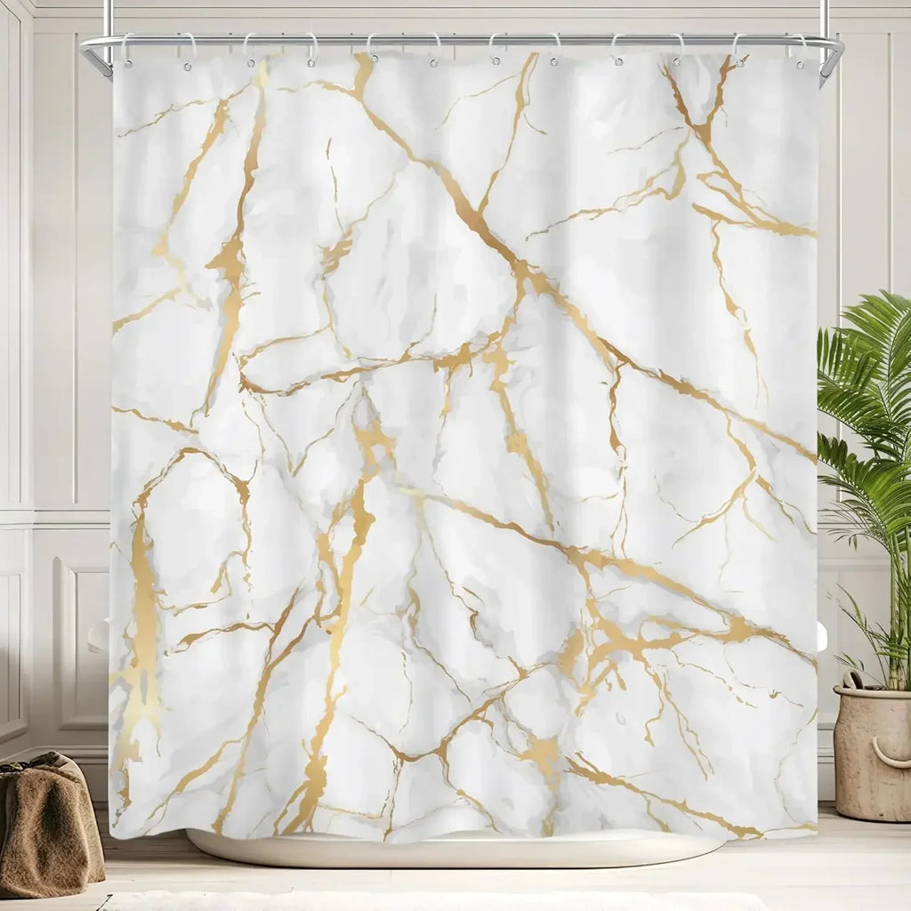 Marble Pattern Shower Curtain – Bathroom Decor, Home Accessories