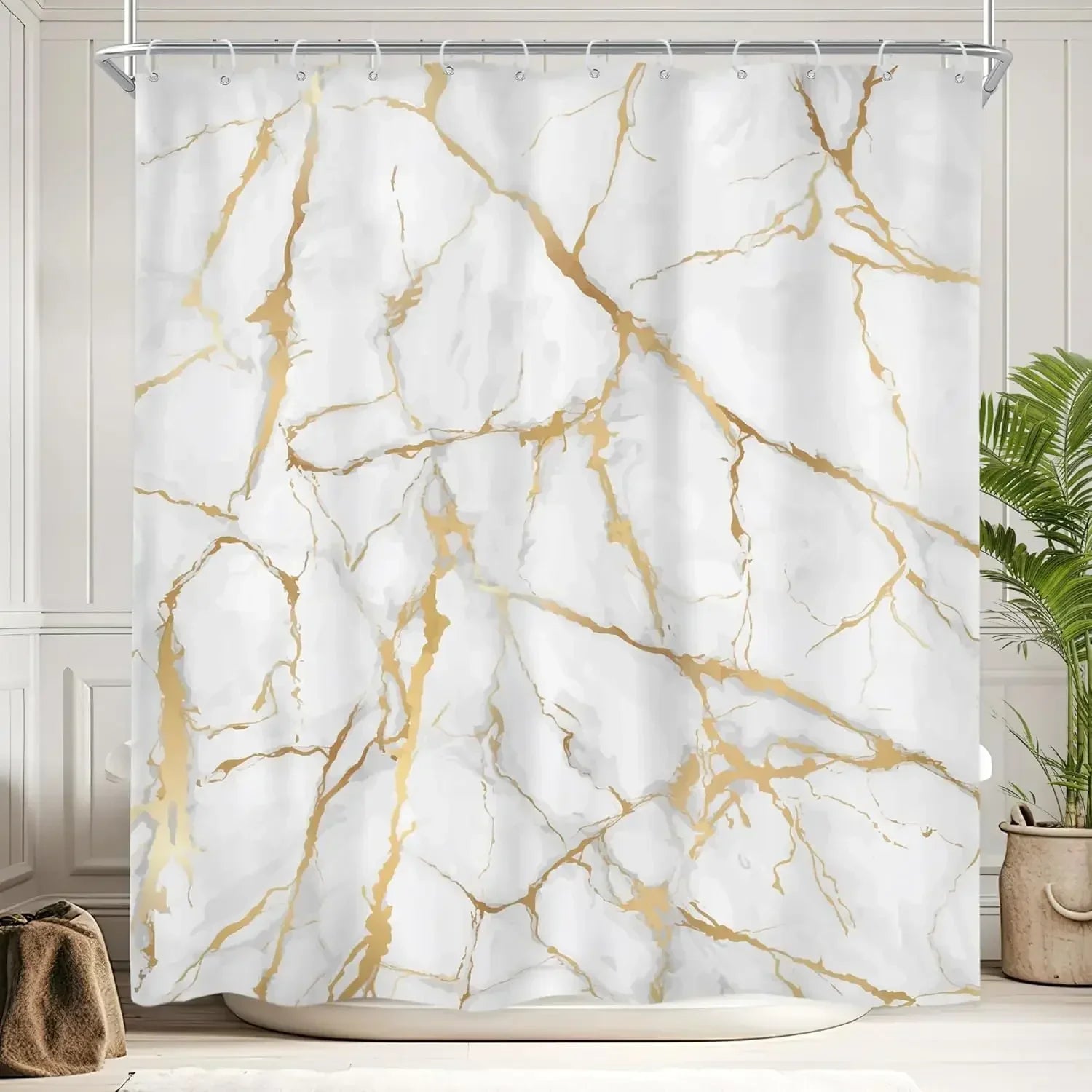 Marble Pattern Shower Curtain – Bathroom Decor, Home Accessories