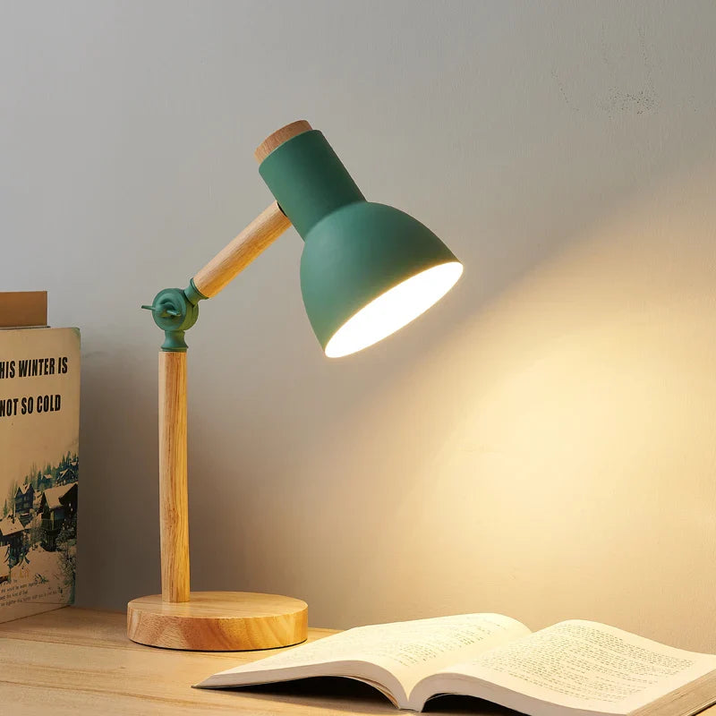 Nordic Wooden Desk Lamp | Adjustable Modern Light – Home Office, Gift