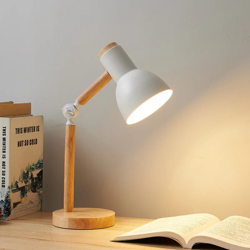 Nordic Wooden Desk Lamp | Adjustable Modern Light – Home Office, Gift