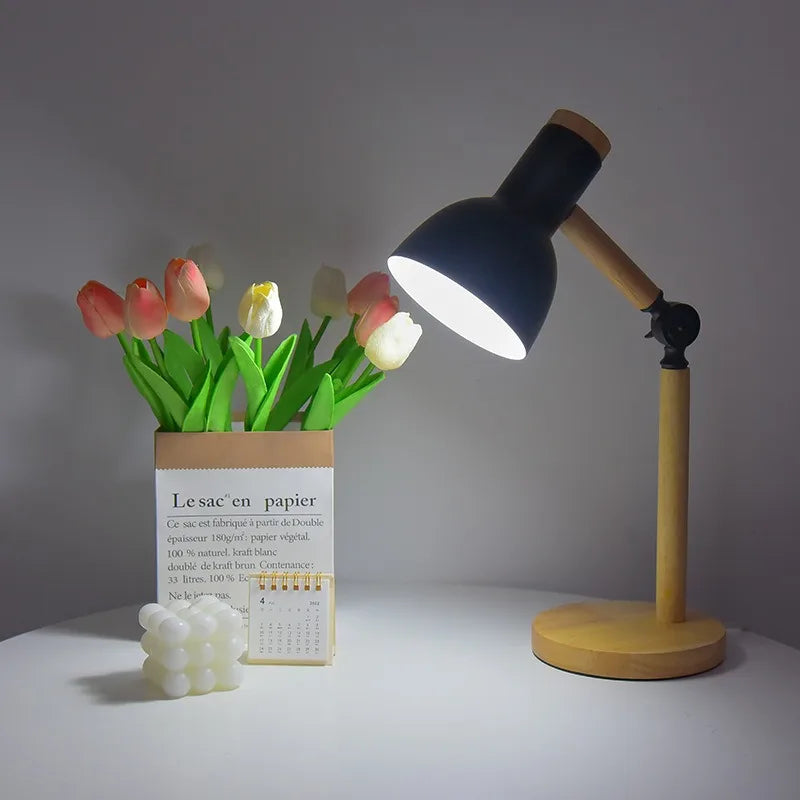 Nordic Wooden Desk Lamp | Adjustable Modern Light – Home Office, Gift