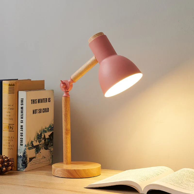 Nordic Wooden Desk Lamp | Adjustable Modern Light – Home Office, Gift