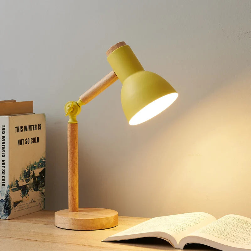Nordic Wooden Desk Lamp | Adjustable Modern Light – Home Office, Gift