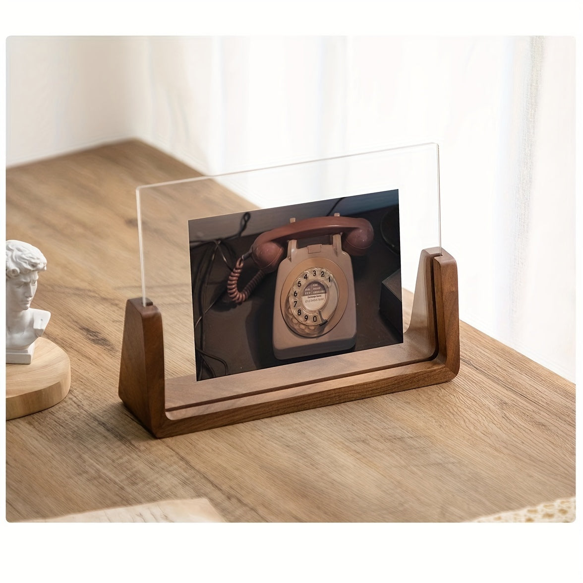U-Shaped Acrylic & Wood Photo Frame | Modern Minimalist Design – Home Decor, Gift