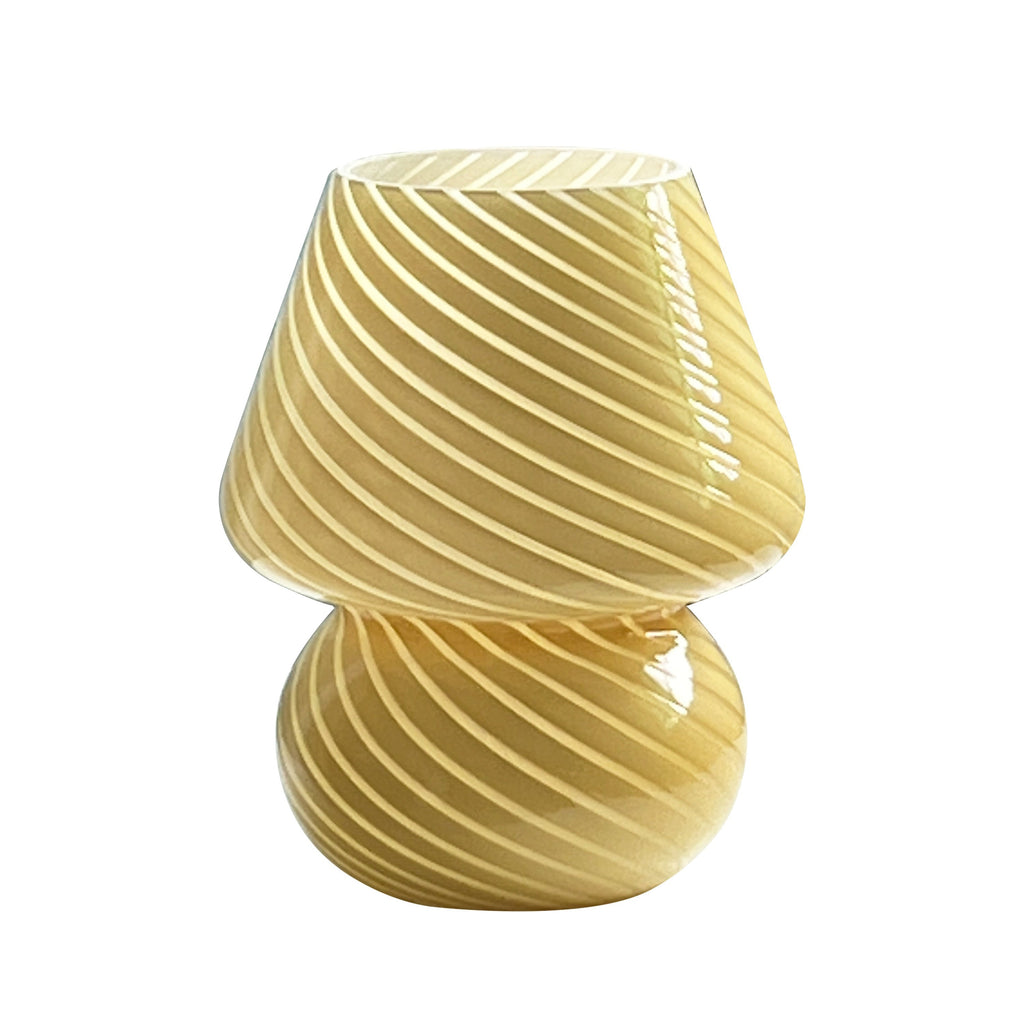 Murano-Style Glass Mushroom Lamp | USB Dimmable Light – Home Decor, Gift