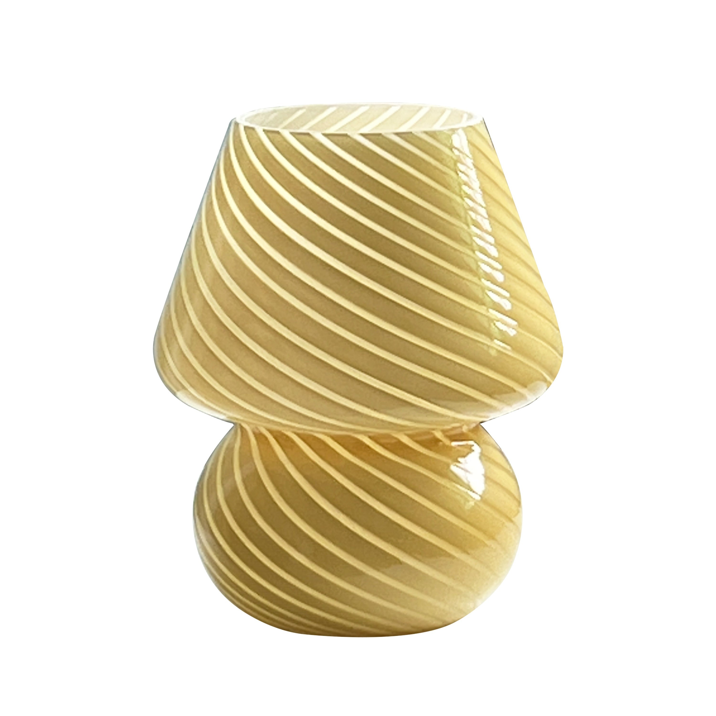 Murano-Style Glass Mushroom Lamp | USB Dimmable Light – Home Decor, Gift