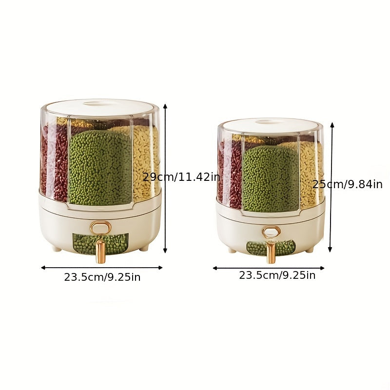 Rotating Airtight Food Storage Container | Large-Capacity Dispenser – Kitchen, Space-Saving
