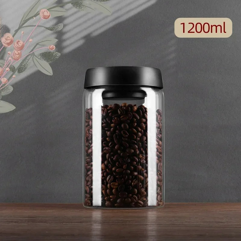 Coffee Bean Storage Jar – Airtight, Space-Saving – Kitchen, Home