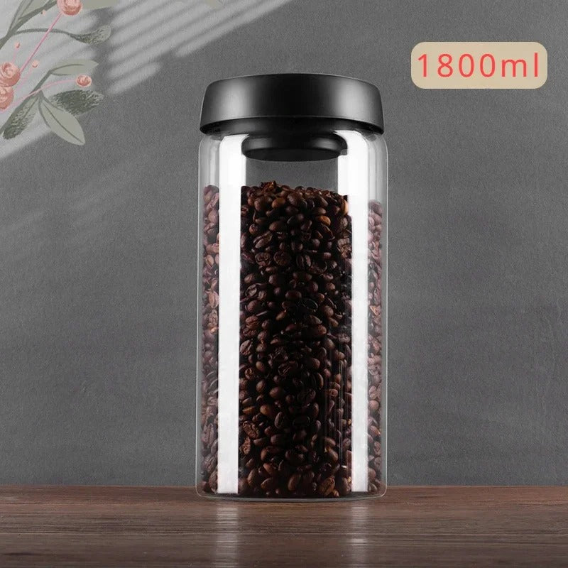 Coffee Bean Storage Jar – Airtight, Space-Saving – Kitchen, Home