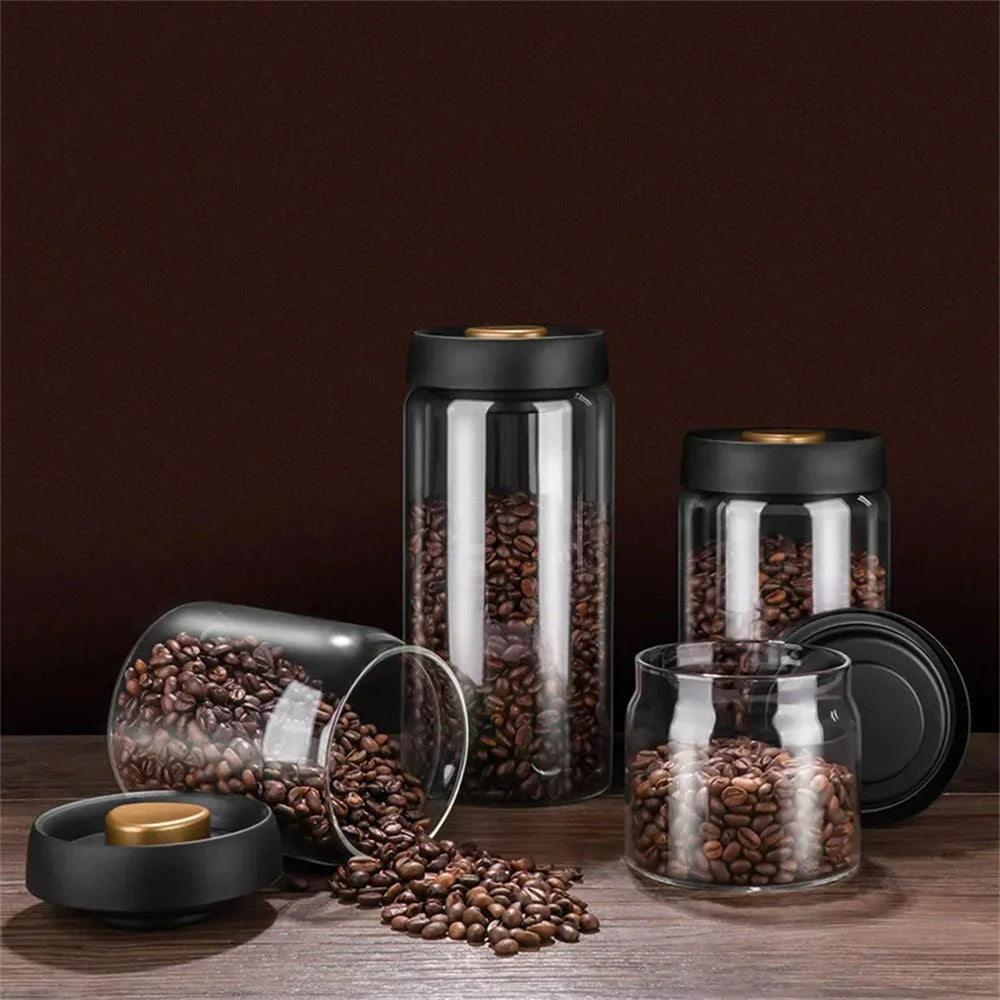 Coffee Bean Storage Jar – Airtight, Space-Saving – Kitchen, Home