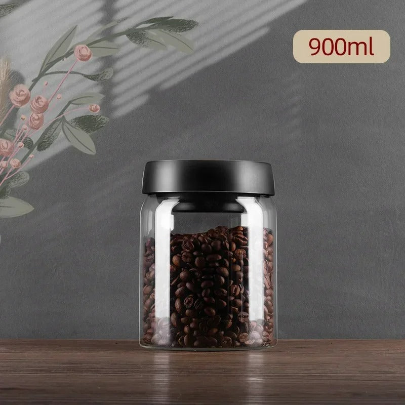 Coffee Bean Storage Jar – Airtight, Space-Saving – Kitchen, Home