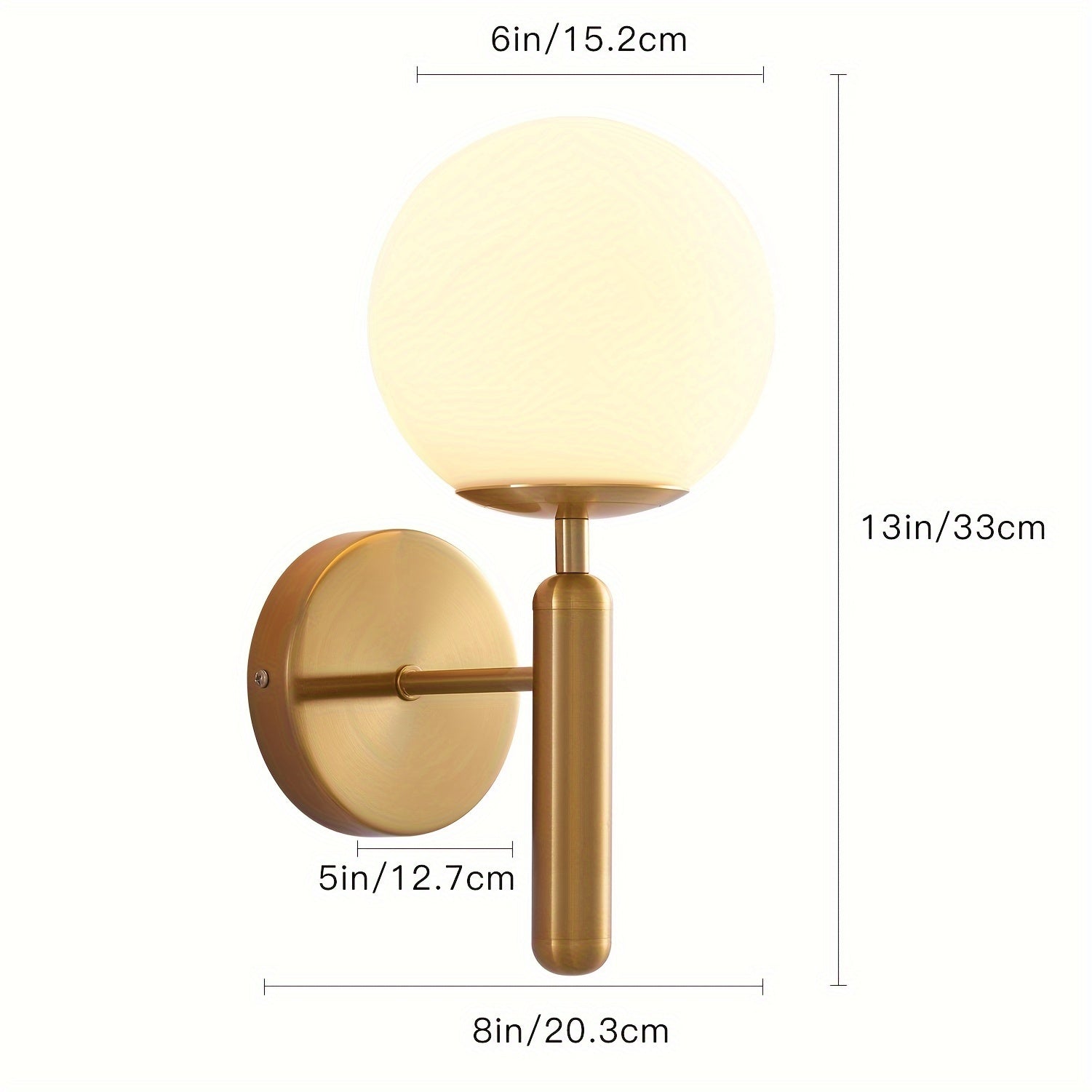 Modern Glass Globe Wall Sconce | Polished Metal Fixture – Home Decor, Ambient Lighting