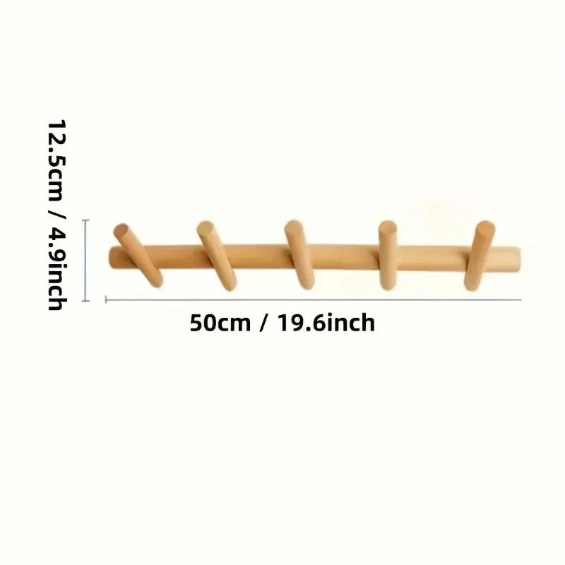 Maeve Wall Rack | Solid Oak Organizer – Home Storage, Space-Saving