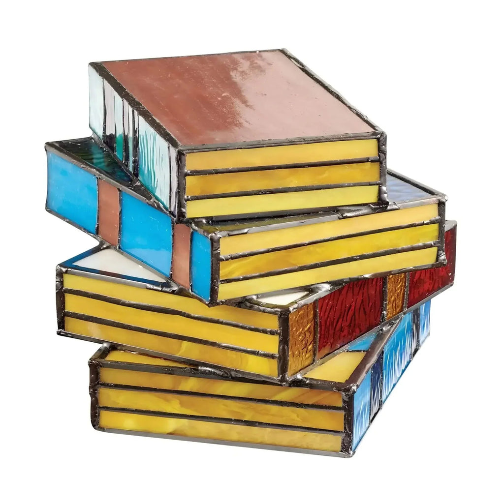 Stained Glass Book Lamp | Handcrafted Art Lighting – Reading, Home Decor
