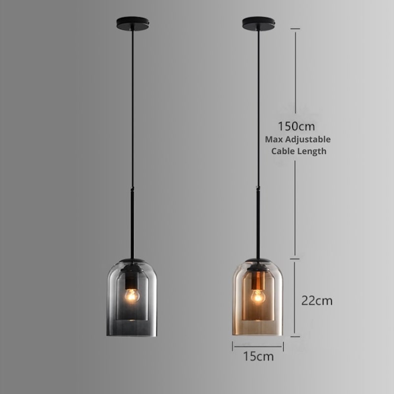 Stylish Double Glass Pendant Light – Home Decor, Modern Lighting