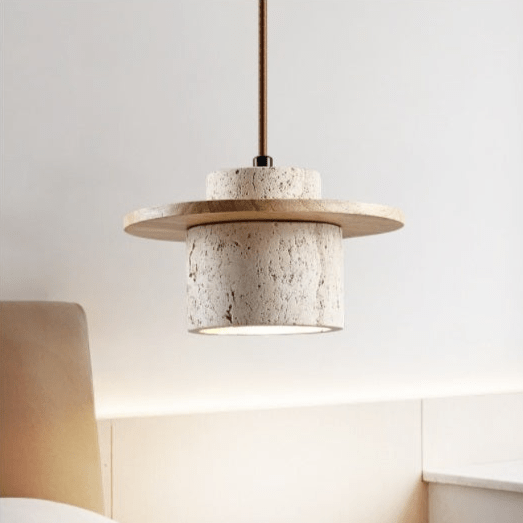Travertine Pendant Light – Natural Stone, Luxury Design – Home, Dining